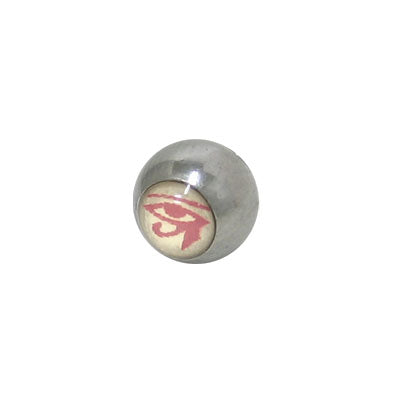 Surgical Steel 14 Gauge Replacement Bead with Egyptian Eye Logo - 6mm