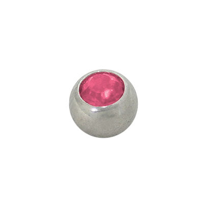 Surgical Steel Pink Jeweled Replacement Bead - 4mm 5mm 6mm