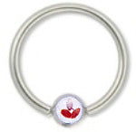Surgical Steel 14 Gauge Captive Bead Ring with Logo Bead