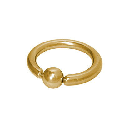 Surgical Steel Captive Bead Ring Gold Plated 12 to 2 Gauge