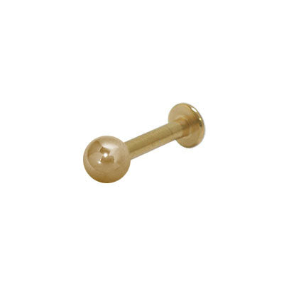 Surgical Steel Labret Monroe 16 Gauge 8mm with 14K Gold Plating