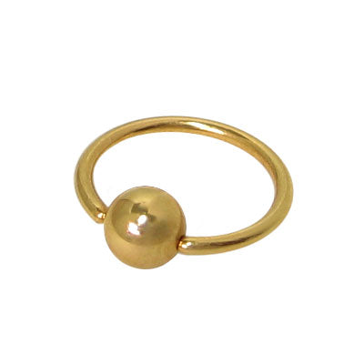 Surgical Steel Captive Bead Ring 14K Gold Plated 18 Gauge