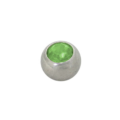 Surgical Steel Light Green Jeweled Replacement Bead - 4mm 5mm 6mm