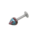 Surgical Steel 14 & 16 Gauge Labret Stud with Colorful Glitter Spike