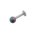 Surgical Steel 14 & 16 Gauge Labret Stud with Painted Glitter Bead