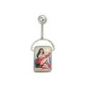 Surgical Steel 14 Gauge Belly Ring with Bettie Page Spinner