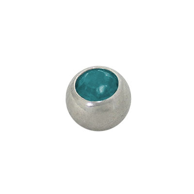 Surgical Steel Turquoise Jeweled Replacement Bead - 4mm 5mm 6mm