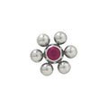 Surgical Steel Purple Jeweled Flower Shape Replacement Bead - 6mm 10mm