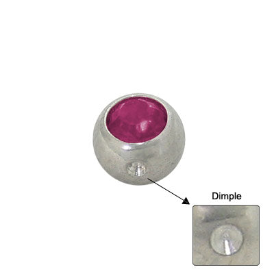 Surgical Steel Purple Jeweled Dimple Bead - 4mm 5mm 6mm