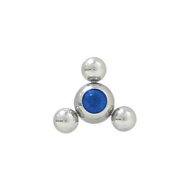 Surgical Steel 14 Gauge Jeweled Replacement Flower Threaded Bead