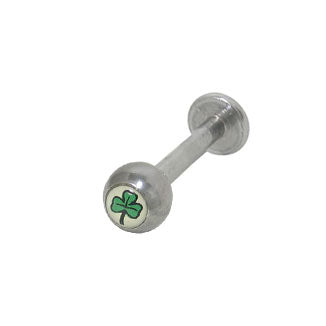 Surgical Steel 14 Gauge Labret Stud with Irish Leaf Monroe Lip
