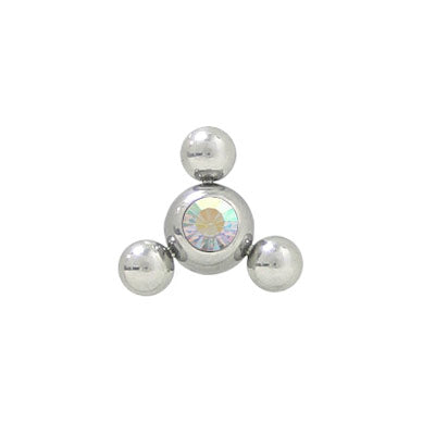 Surgical Steel Opal Jeweled Flower Replacement Bead - 6mm 12mm