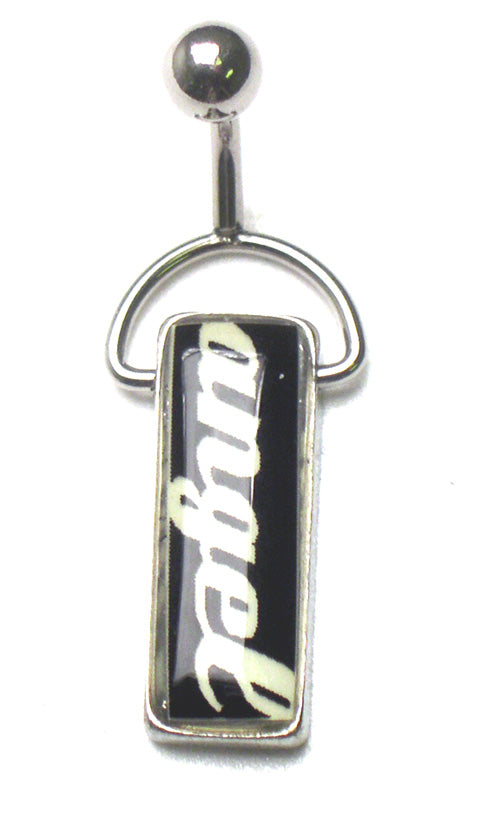 Surgical Steel 14 Gauge Belly Ring with Sterling Silver Design