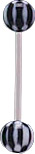 Surgical Steel 14 Gauge UV Tongue Barbell with Multi Color Checker