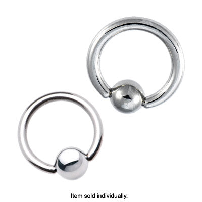 Surgical Steel Ball Closure Ring 10 Gauge 12mm to 25mm with 6mm Ball