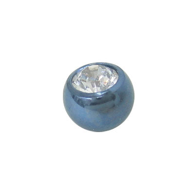 Titanium Light Blue Jeweled Replacement Bead - 5mm 6mm