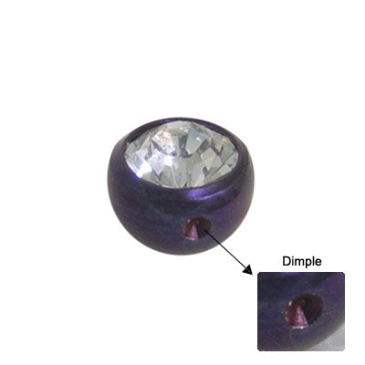 Titanium Purple Jeweled Dimple Bead - 5mm 6mm