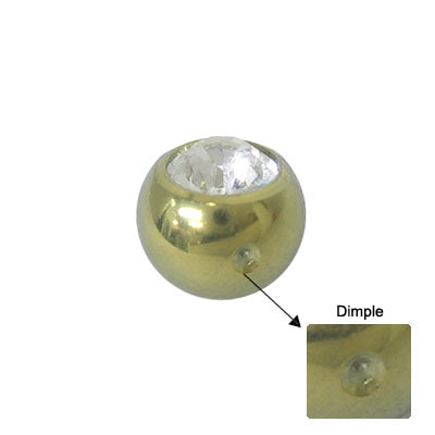 Titanium Gold Jeweled Dimple Bead - 5mm 6mm