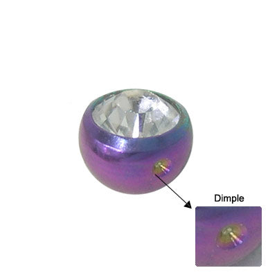 Titanium Multi Color Jeweled Dimple Bead - 5mm 6mm