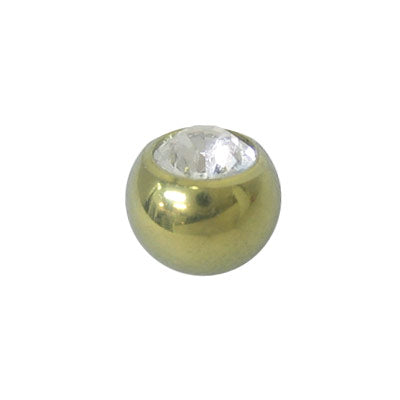 Titanium Gold Jeweled Threaded Replacement Bead