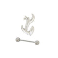 Surgical Steel Eyebrow Barbell with Weird Design Shield