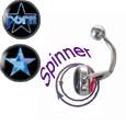 Surgical Steel 14 Gauge Spinner Navel Ring with Holographic Logo
