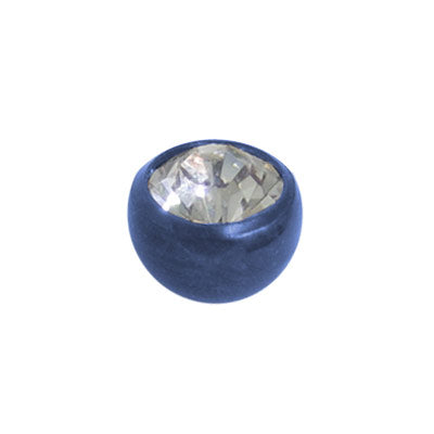 Titanium Dark Blue Jeweled Threaded Replacement Bead