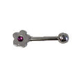 Surgical Steel 16 Gauge Eyebrow Barbell with Jeweled Flower