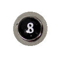 Surgical Steel 14 Gauge Threaded Replacement Bead with 8 Ball Logo