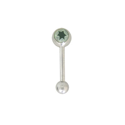 Surgical Steel 16 Gauge Eyebrow Barbell with Logo