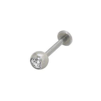Titanium 14 Gauge High Polish Labret Stud with Jewel