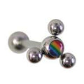 Surgical Steel Tongue Barbell with Abstract Design Bead