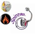 Surgical Steel 14 Gauge Belly Ring with Holographic Flame Spinner