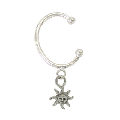 Surgical Steel Non-Piercing Navel Hoop with Sunflower Charm