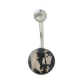 Surgical Steel Belly Button Ring Flat Head Design Style 2 - Pair
