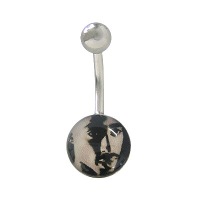 Surgical Steel Belly Button Ring Flat Head Design Style 2 - Pair
