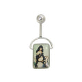 Surgical Steel Belly Button Ring with Bettie Page Design