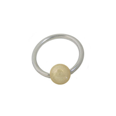 Surgical Steel 14 Gauge Captive Bead Ring with Pearl Bead