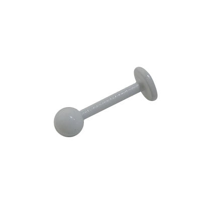 Surgical Steel 16 Gauge Labret Stud with White Plated Ball Bead