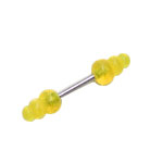 Surgical Steel 16 & 18 Gauge Eyebrow Barbell with UV Beads