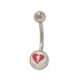 Surgical Steel 14 Gauge Belly Button Ring with Broken Heart