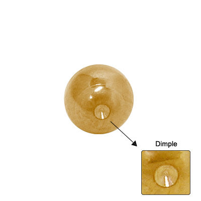 14K Gold Plated Replacement Dimple Bead - 4mm 5mm 6mm