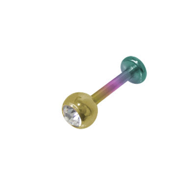 Titanium 14 Gauge Labret Monroe Stud with Clear CZ Jewel