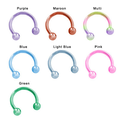 Anodized Titanium 14 Gauge Neon Horseshoe Ring - 10mm