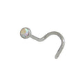 Surgical Steel Nose Stud with Opal - 18 & 20 Gauge