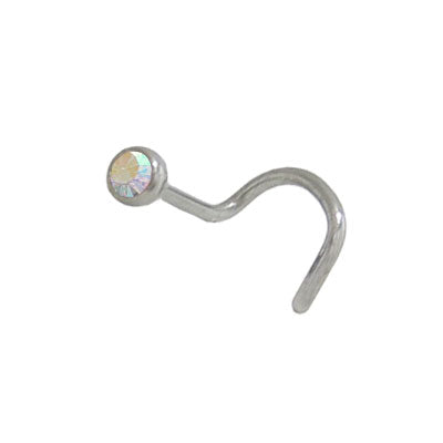 Surgical Steel Nose Stud with Opal - 18 & 20 Gauge
