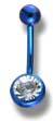 Titanium 14 Gauge Belly Ring with Clear Jewel