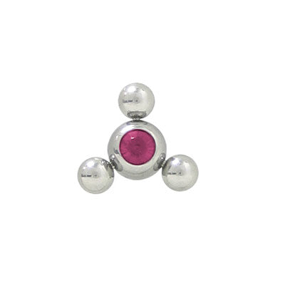 Surgical Steel Purple Jeweled Flower Replacement Bead - 6mm 12mm