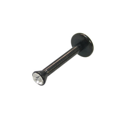 Anodized Titanium 16 Gauge Labret Monroe with CZ Jewel