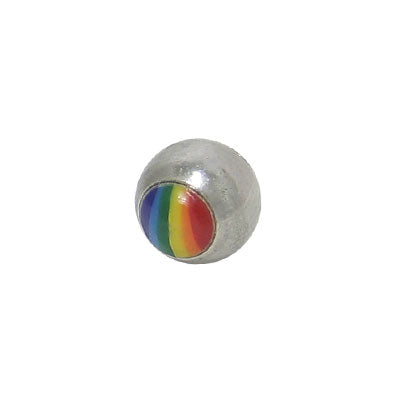 Surgical Steel 14 Gauge Replacement Bead with Rainbow Logo